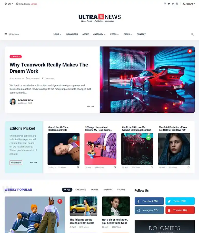 UltraNews v4.2.0 – Laravel Website image2