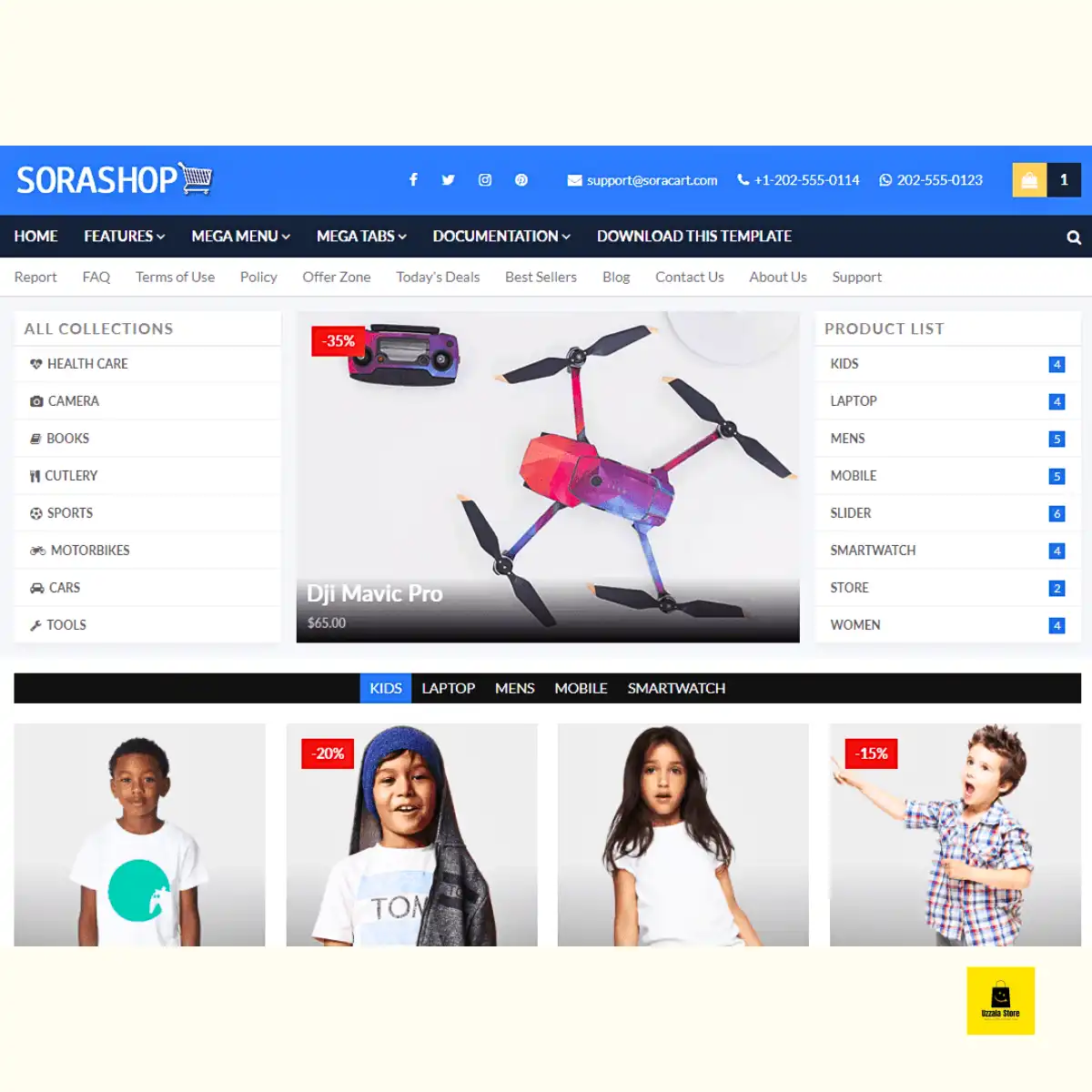 SoraShop Blogger Template - Premium