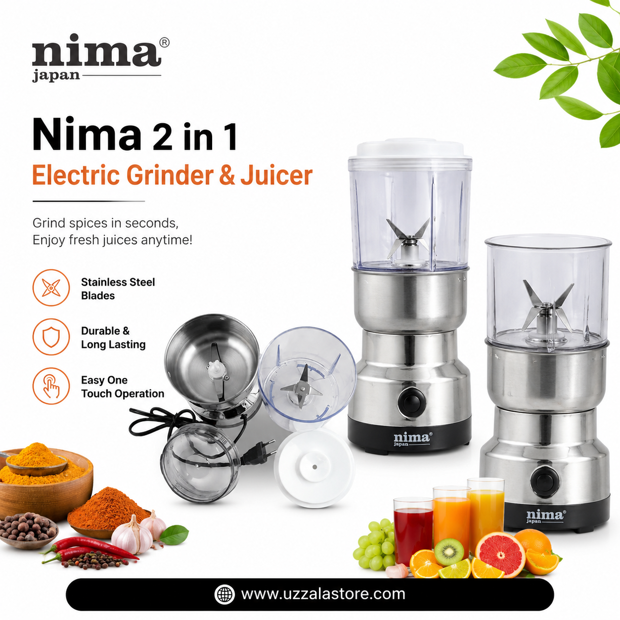 Nima 2 in 1 Electric Grinder & Juicer