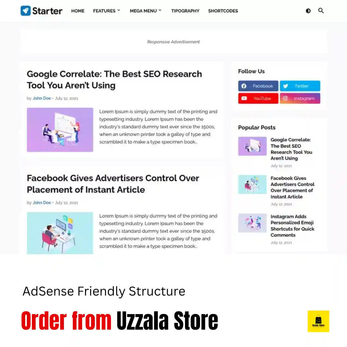 Starter v1.8.0 Premium Blogger Template