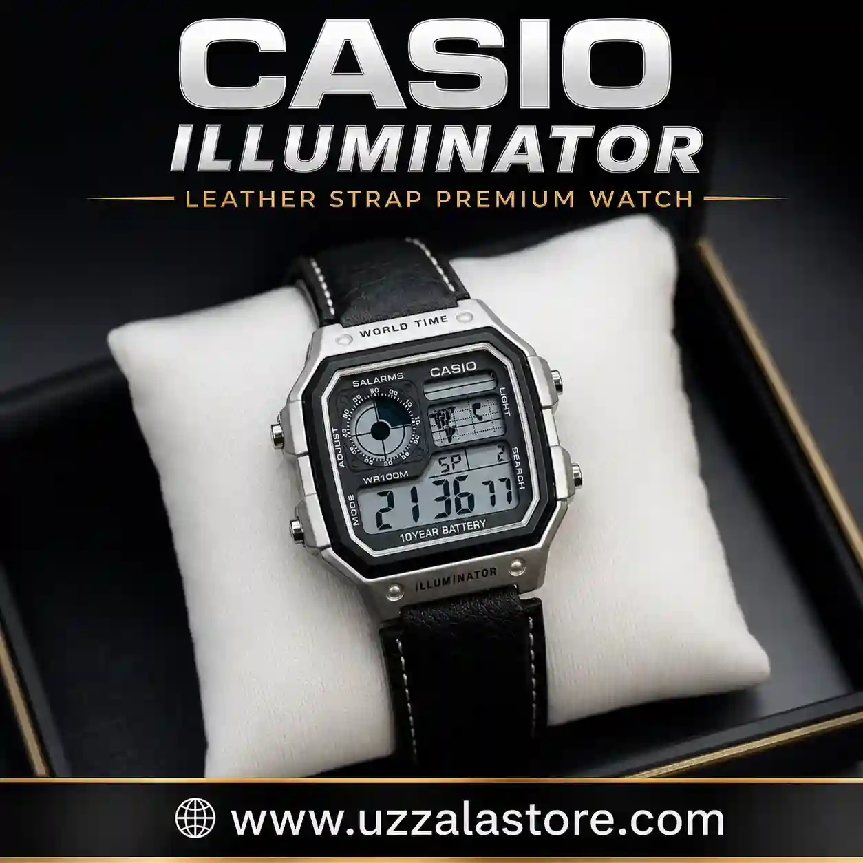 CASIO ILLUMINATOR LEATHER STRAP PREMIUM WATCH