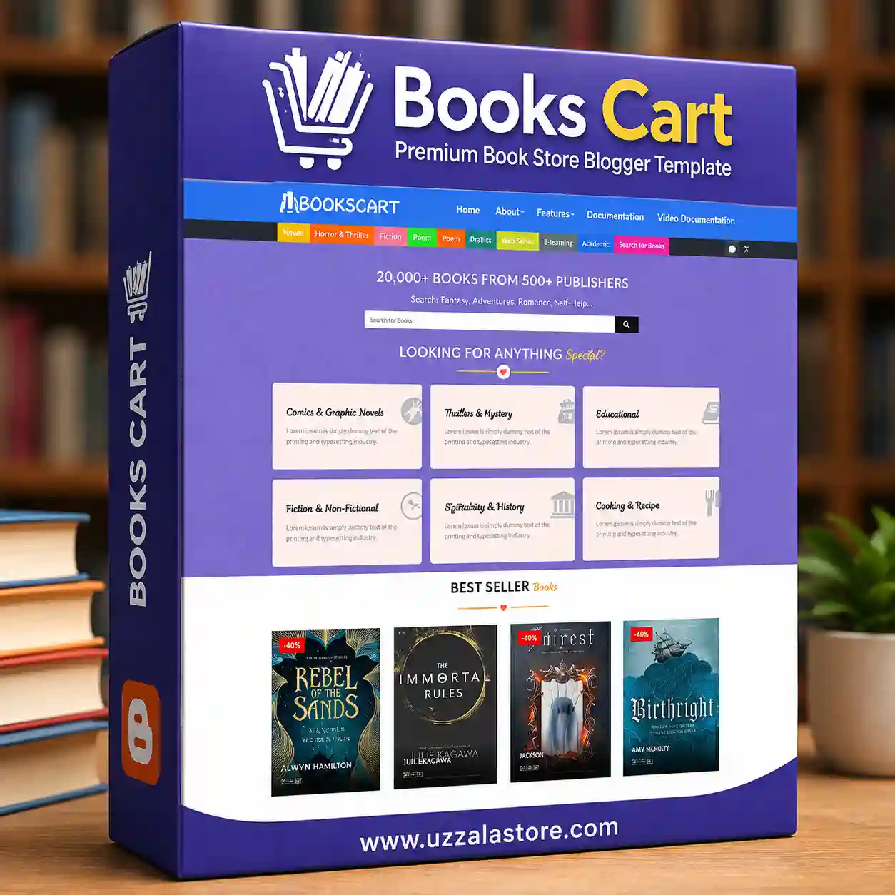 Books Cart Premium Book Store Blogger Template thumbnail